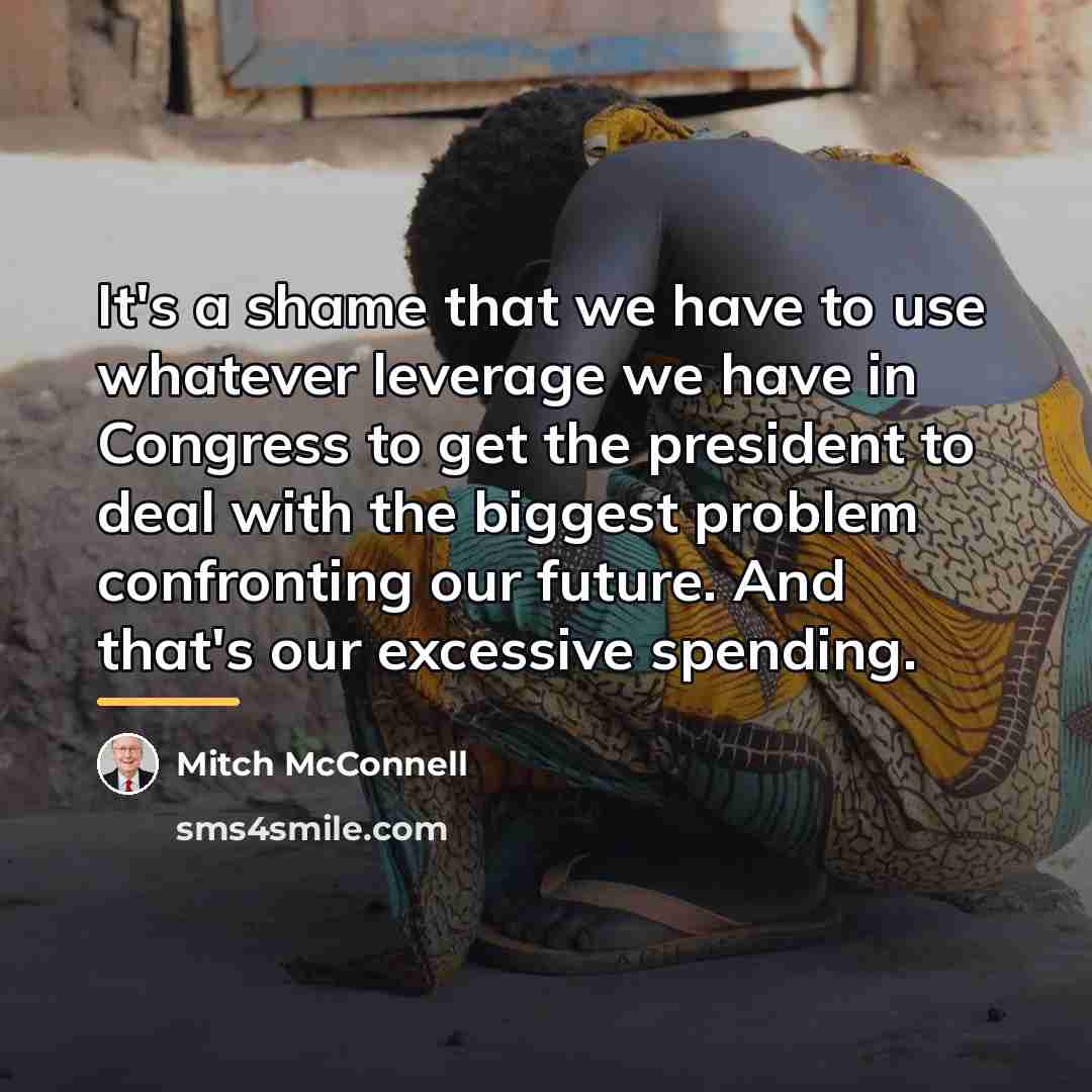 “It's a shame that we have to use whatever leverage…” quote by Mitch McConnell