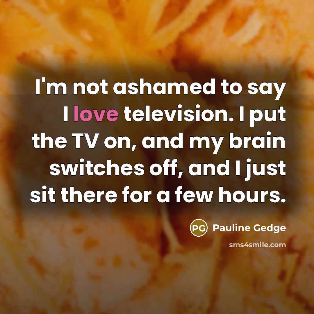 “I'm not ashamed to say I love television. I put…” quote by Pauline Gedge