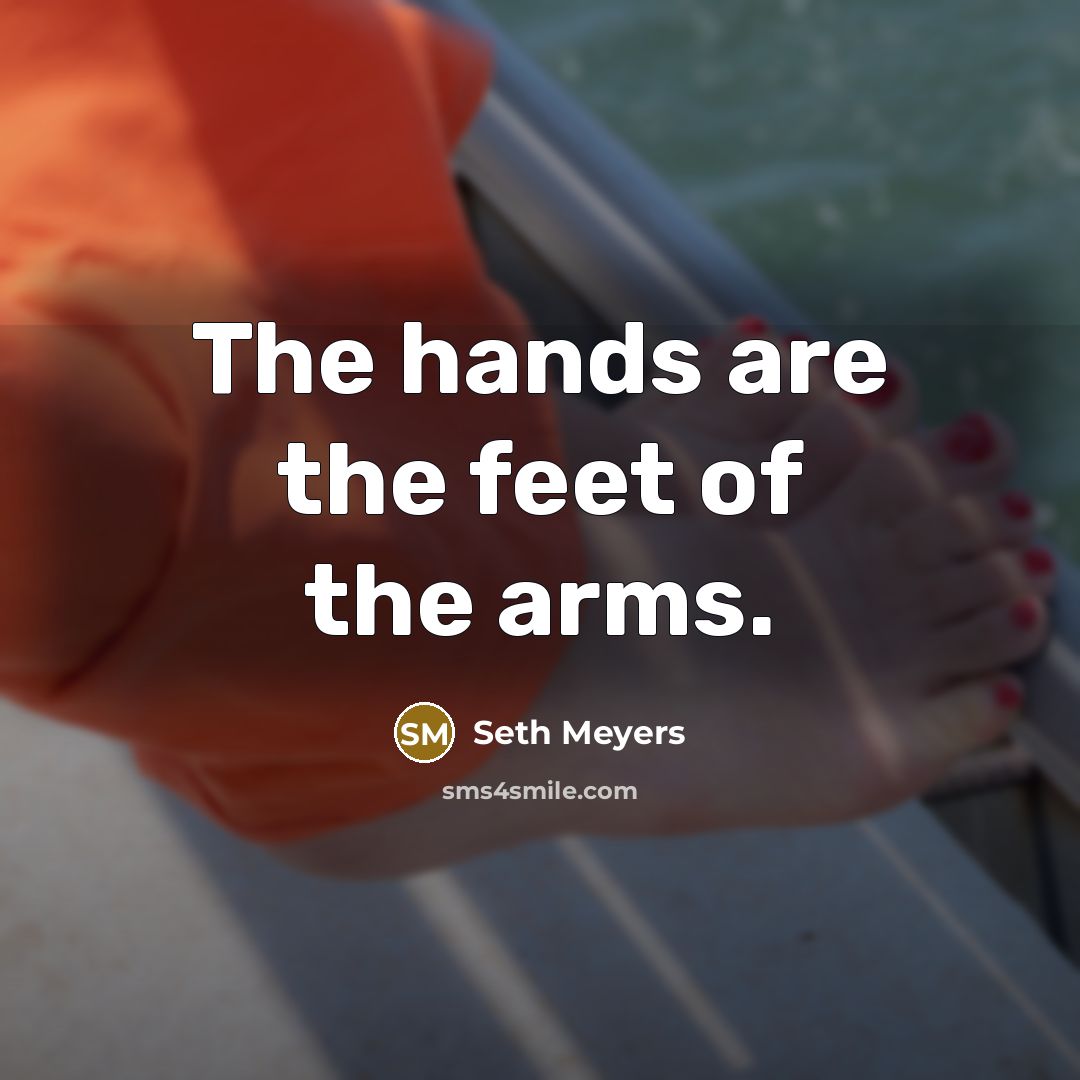 “The hands are the feet of the arms.…” quote by Seth Meyers
