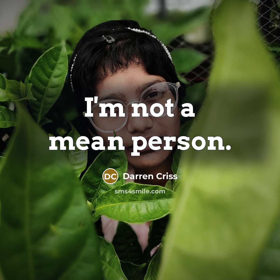 “I'm not a mean person.…” quote by Darren Criss