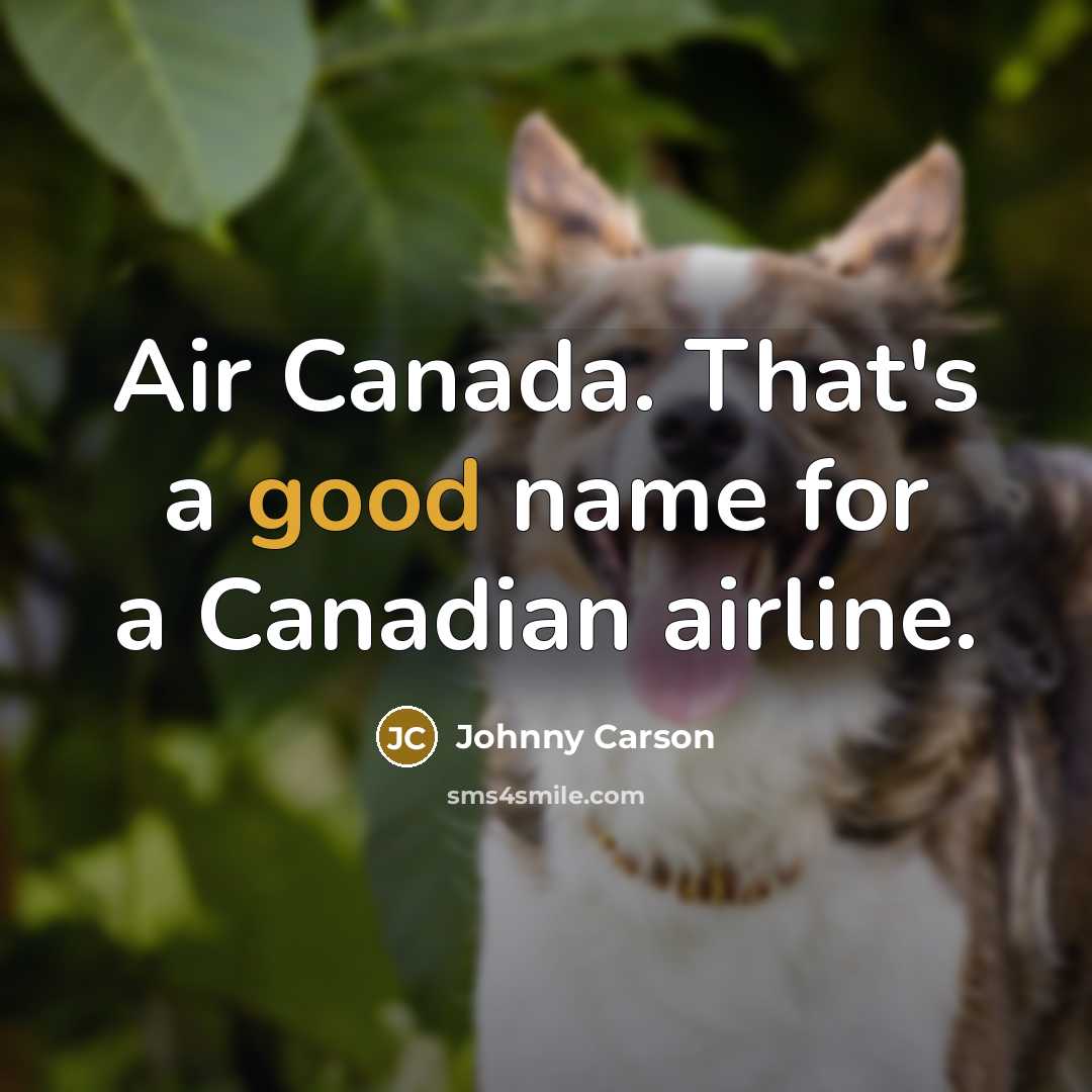 “Air Canada. That's a good name for a Canadian airline.…” quote by Johnny Carson