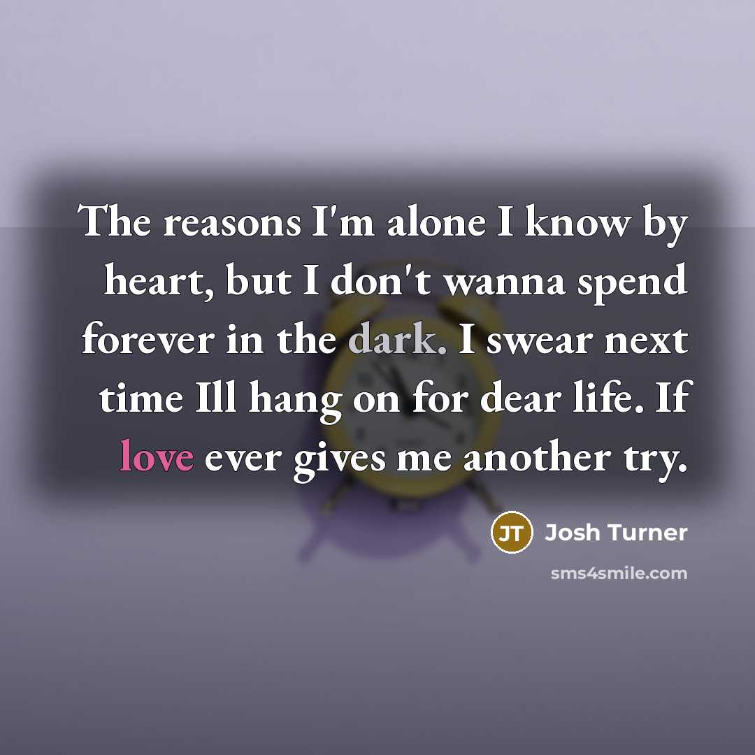 “The reasons I'm alone I know by heart, but I…” quote by Josh Turner