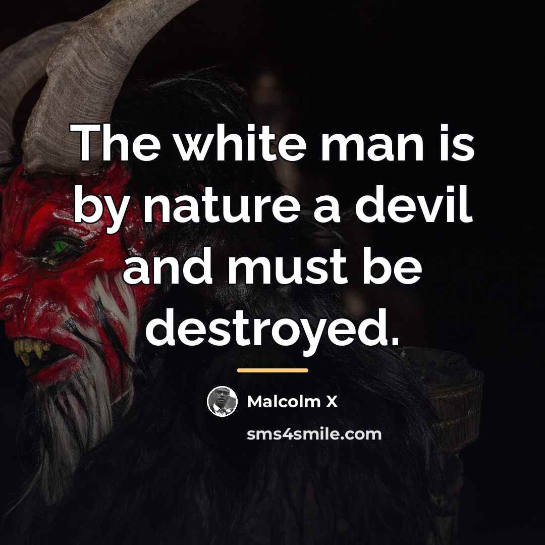 “The white man is by nature a devil and must…” quote by Malcolm X