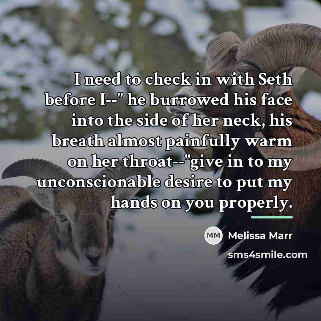 “I need to check in with Seth before I--" he…” quote by Melissa Marr