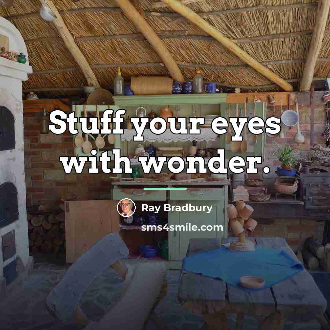 “Stuff your eyes with wonder.…” quote by Ray Bradbury