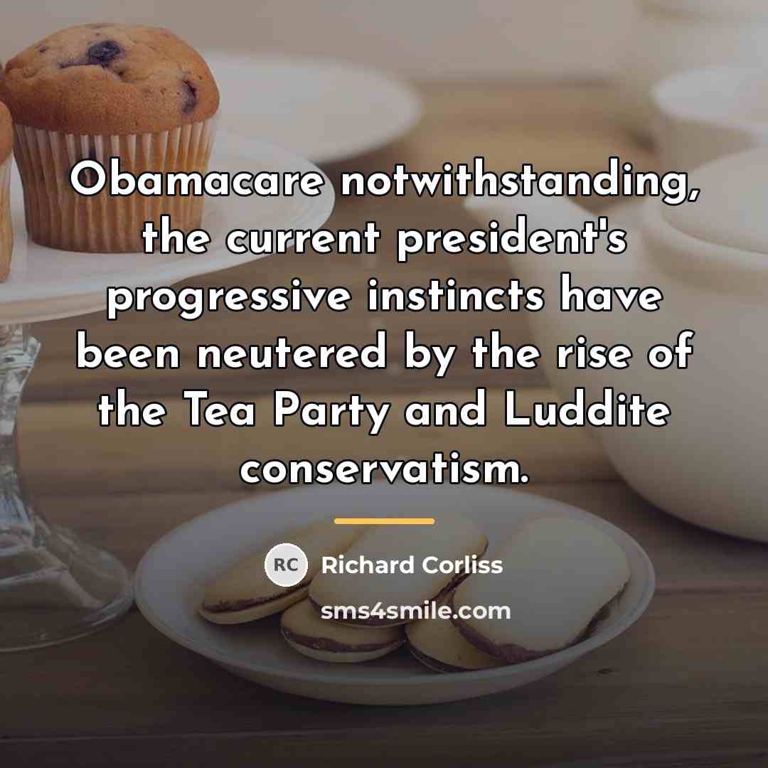 “Obamacare notwithstanding, the current president's progressive instincts have been neutered…” quote by Richard Corliss