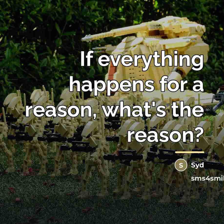 “If everything happens for a reason, what's the reason?…” quote by Syd