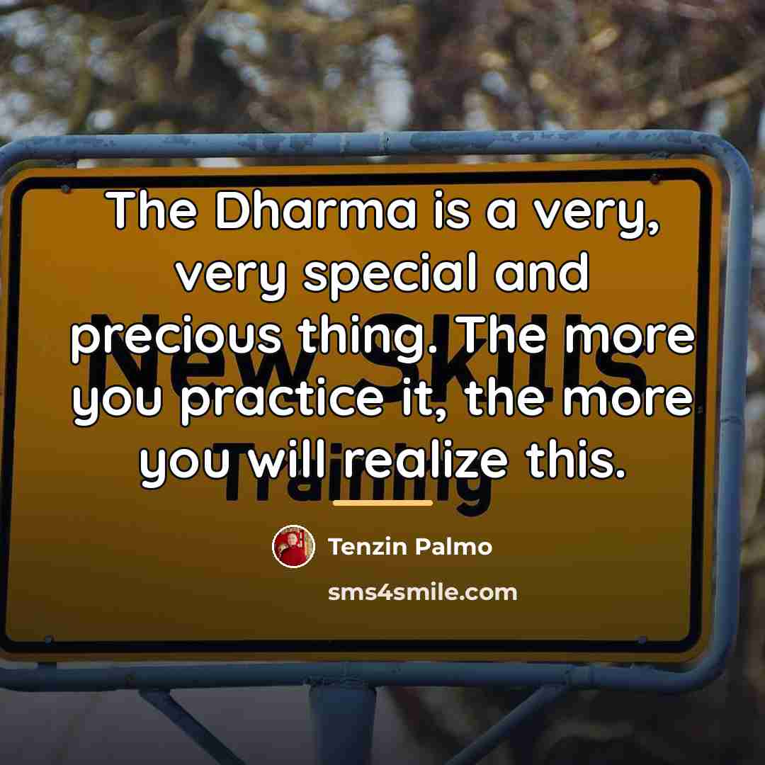 “The Dharma is a very, very special and precious thing.…” quote by Tenzin Palmo