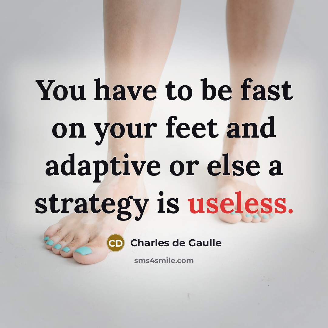 “You have to be fast on your feet and adaptive…” quote by Charles de Gaulle