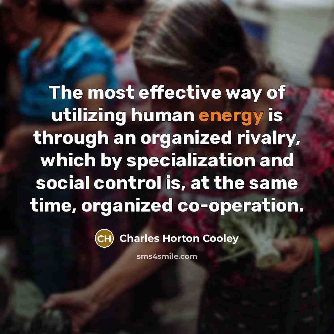 “The most effective way of utilizing human energy is through…” quote by Charles Horton Cooley