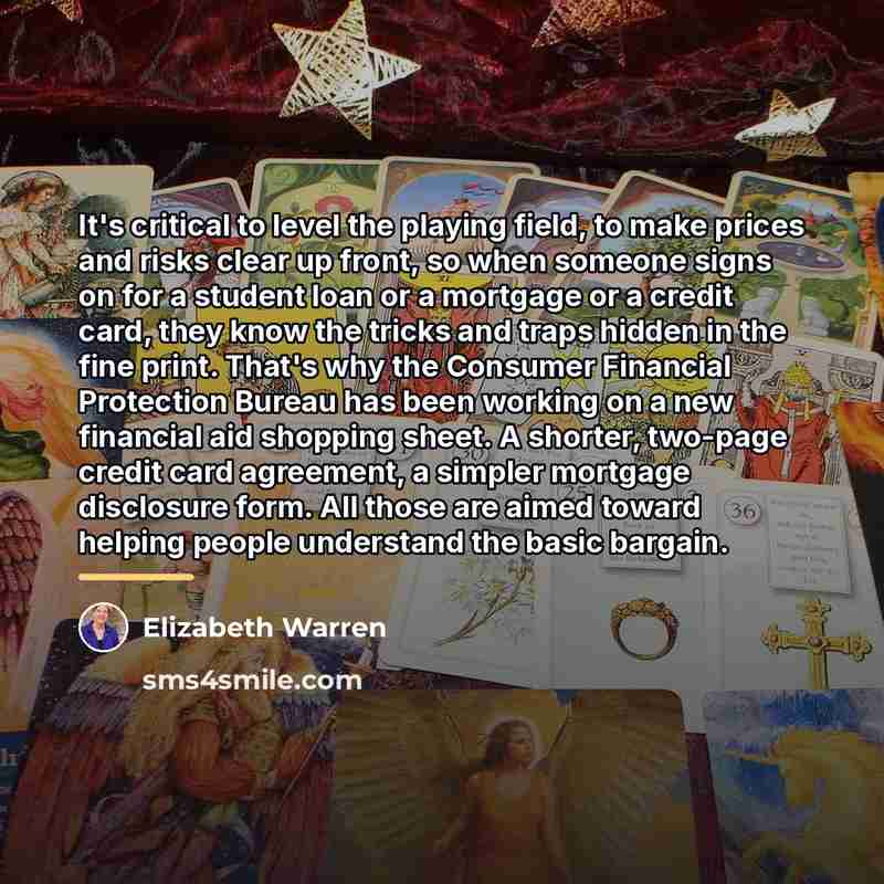“It's critical to level the playing field, to make prices…” quote by Elizabeth Warren