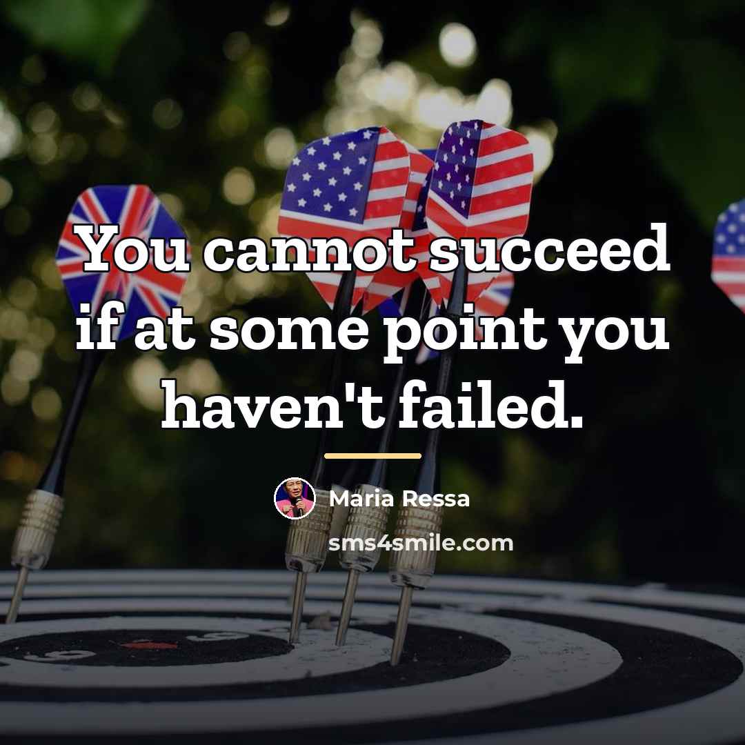 “You cannot succeed if at some point you haven't failed.…” quote by Maria Ressa