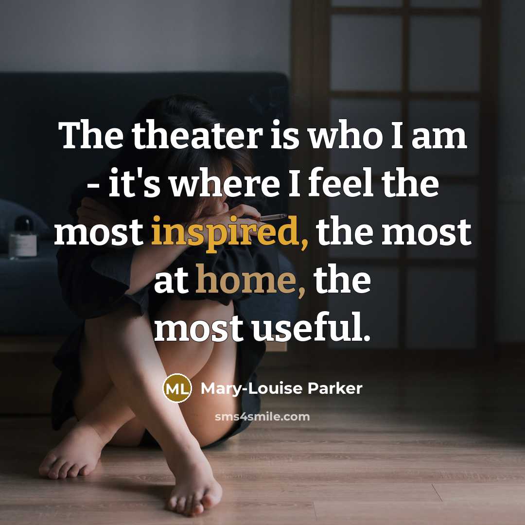 “The theater is who I am - it's where I…” quote by Mary-Louise Parker
