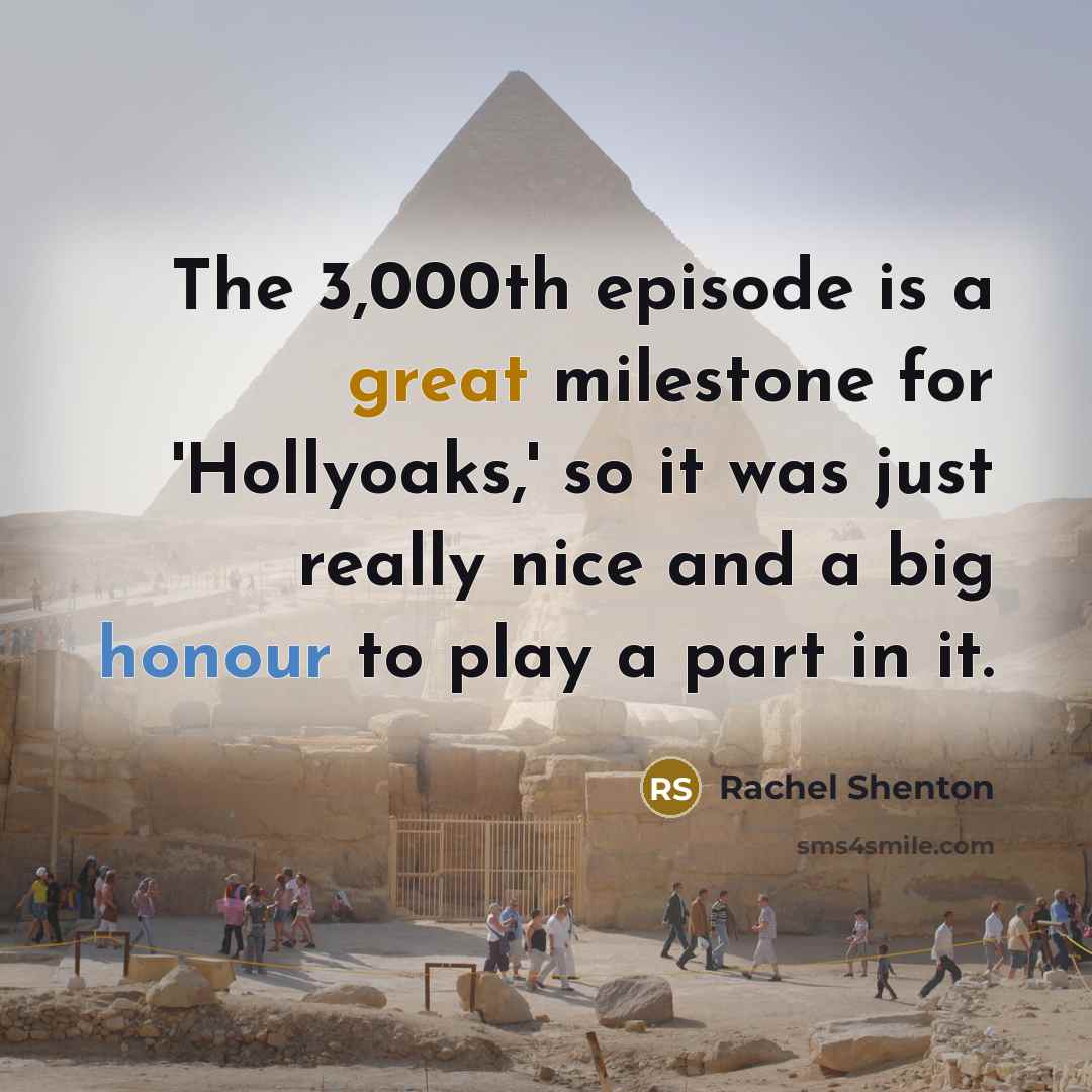 “The 3,000th episode is a great milestone for 'Hollyoaks,' so…” quote by Rachel Shenton