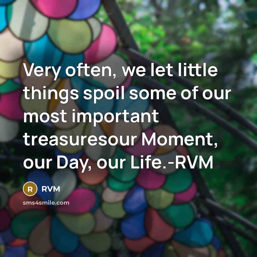 “Very often, we let little things spoil some of our…” quote by RVM