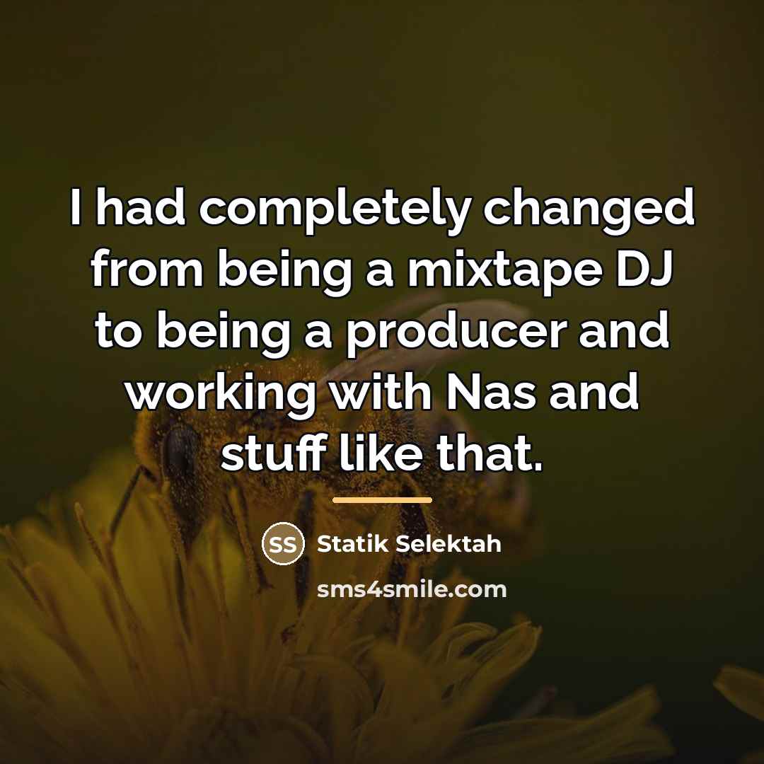 “I had completely changed from being a mixtape DJ to…” quote by Statik Selektah