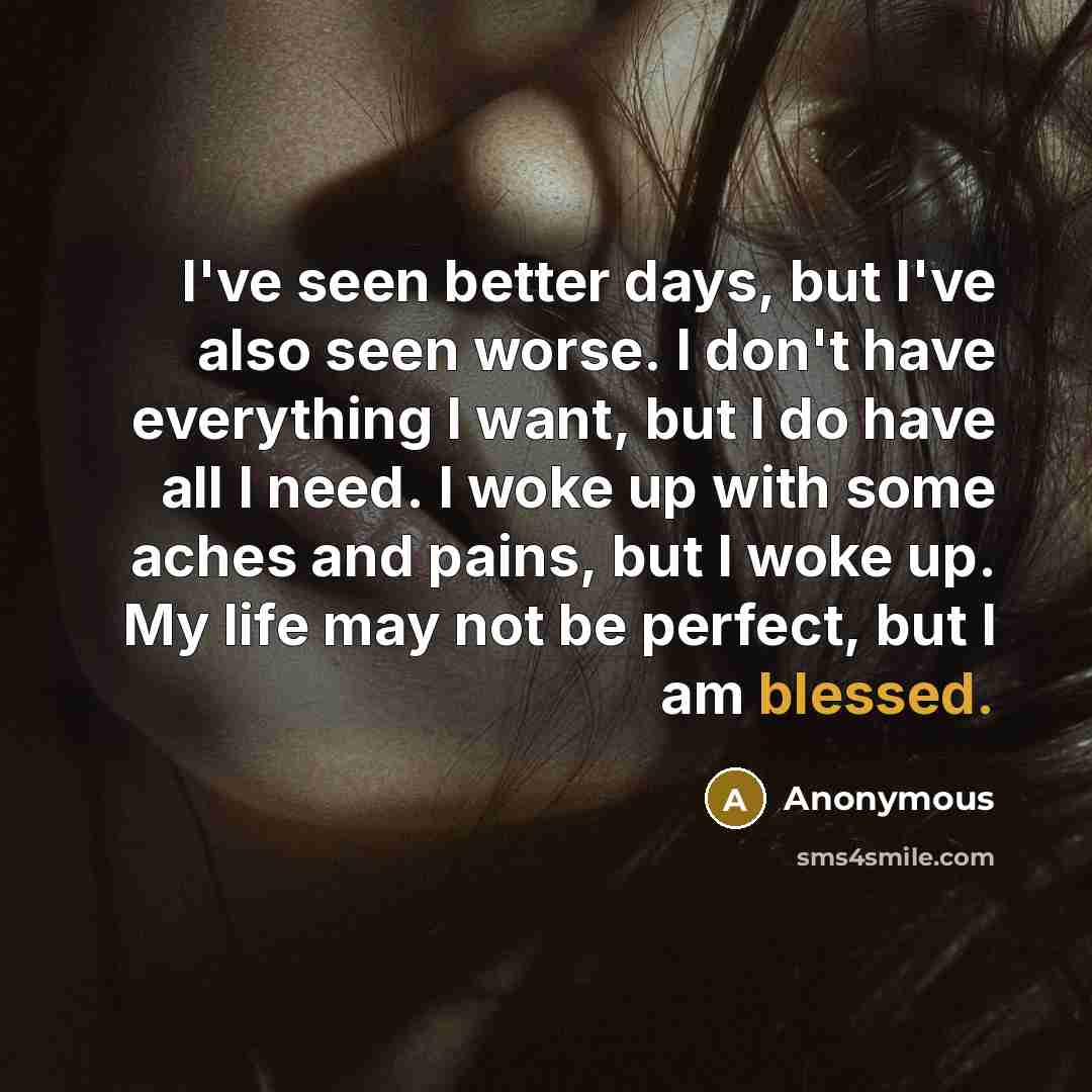 “I've seen better days, but I've also seen worse. I…” quote by Anonymous