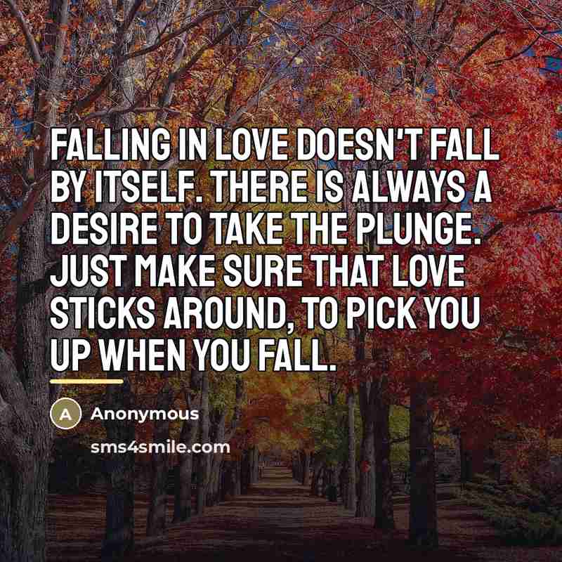 “Falling in love doesn't fall by itself. There is always…” quote by Anonymous