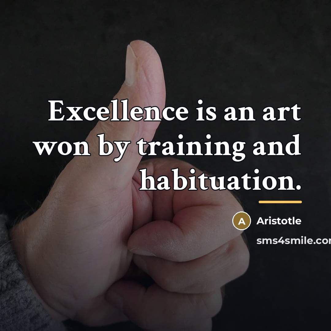 “Excellence is an art won by training and habituation.…” quote by Aristotle