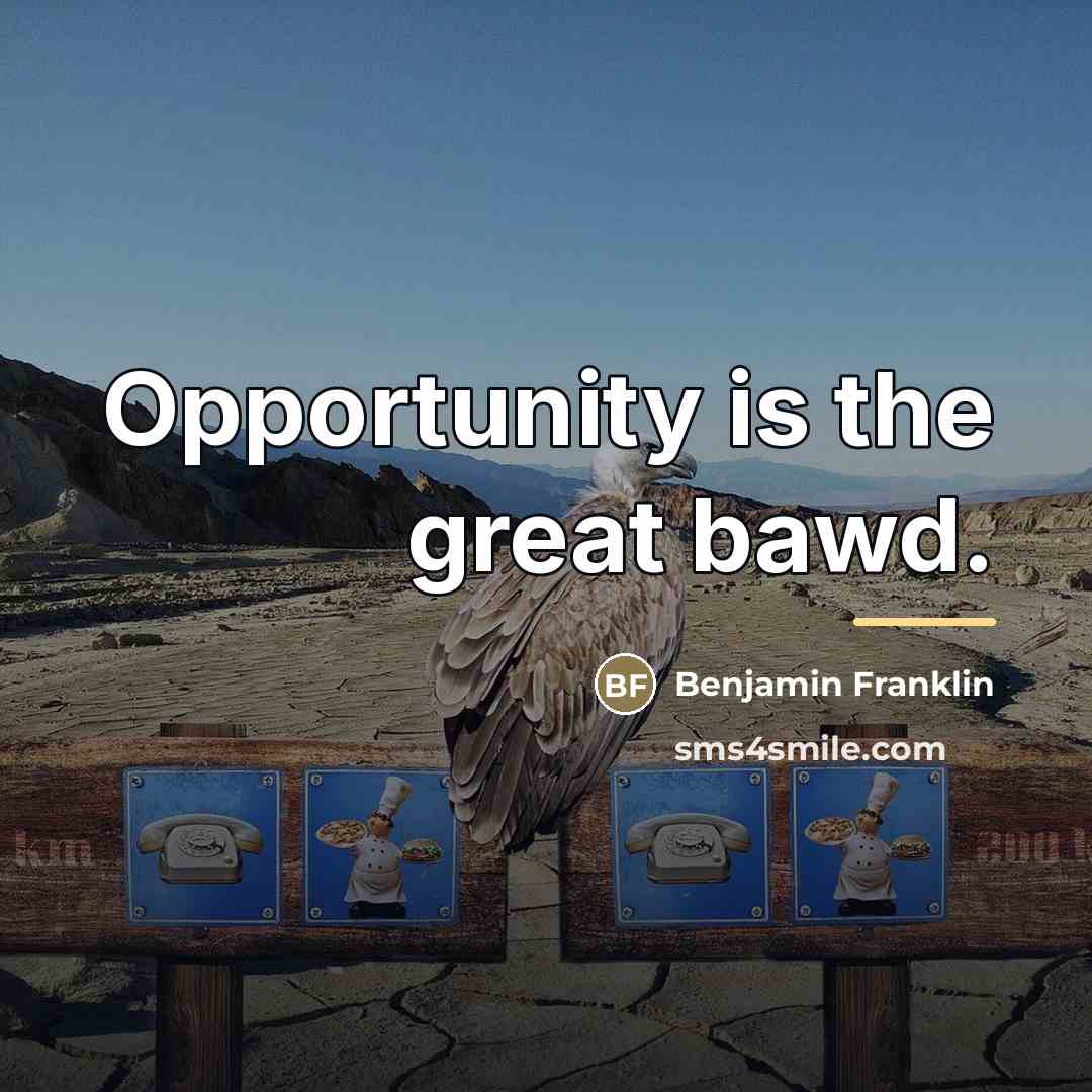 “Opportunity is the great bawd.…” quote by Benjamin Franklin