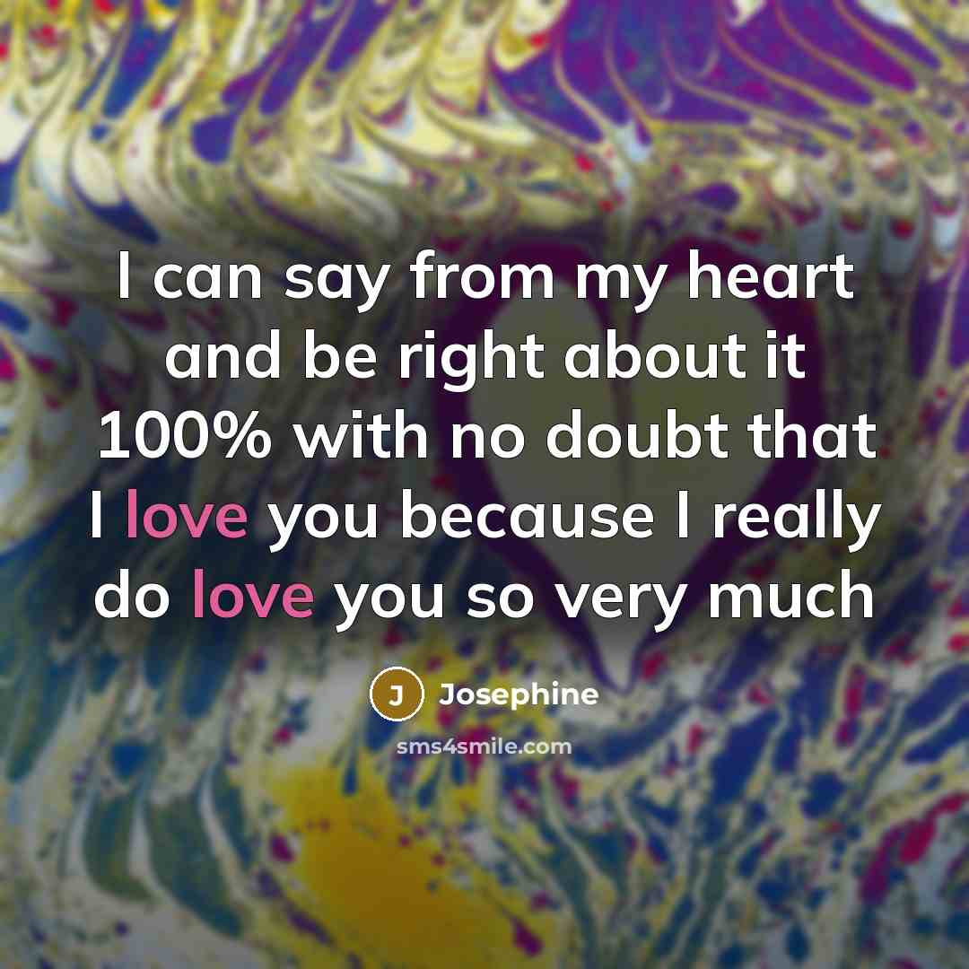“I can say from my heart and be right about…” quote by Josephine