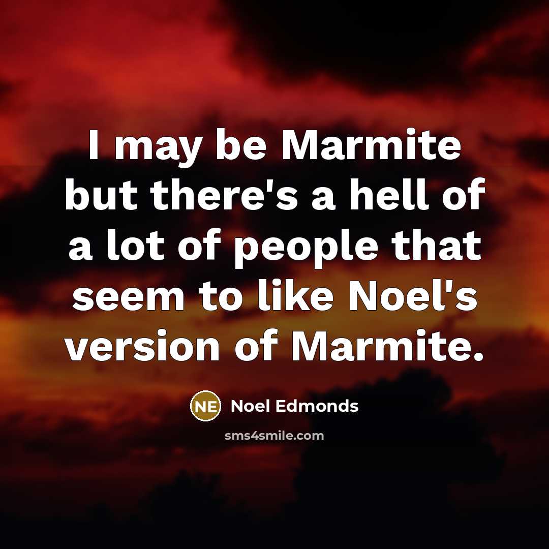 “I may be Marmite but there's a hell of a…” quote by Noel Edmonds