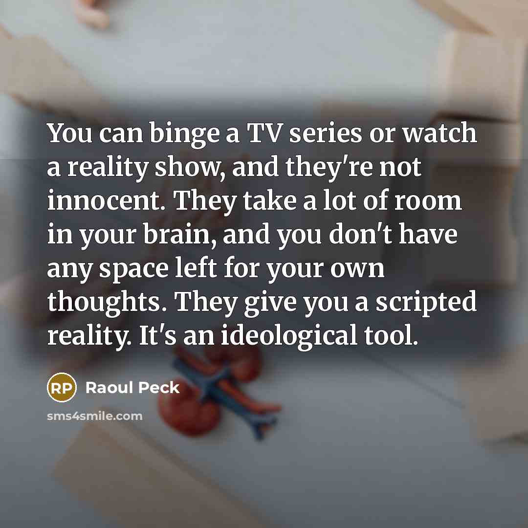“You can binge a TV series or watch a reality…” quote by Raoul Peck