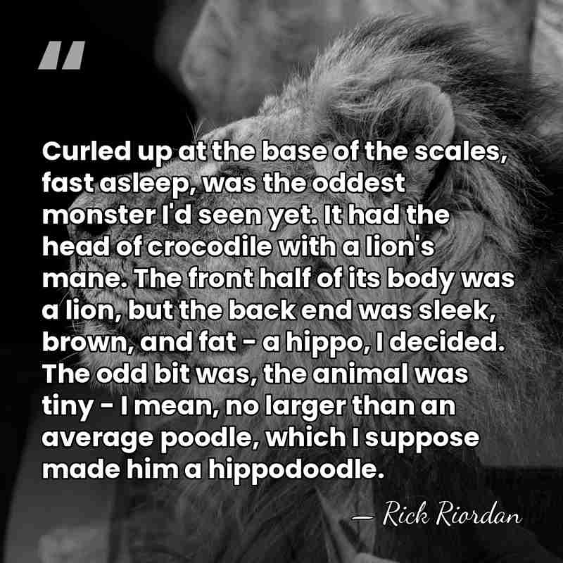 Curled up at the base of the scales, fast asleep, was the&hellip; - Rick Riordan
