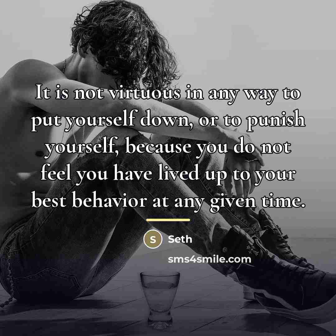 “It is not virtuous in any way to put yourself…” quote by Seth