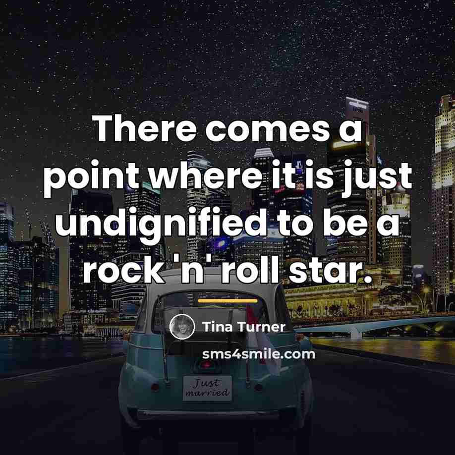 “There comes a point where it is just undignified to…” quote by Tina Turner