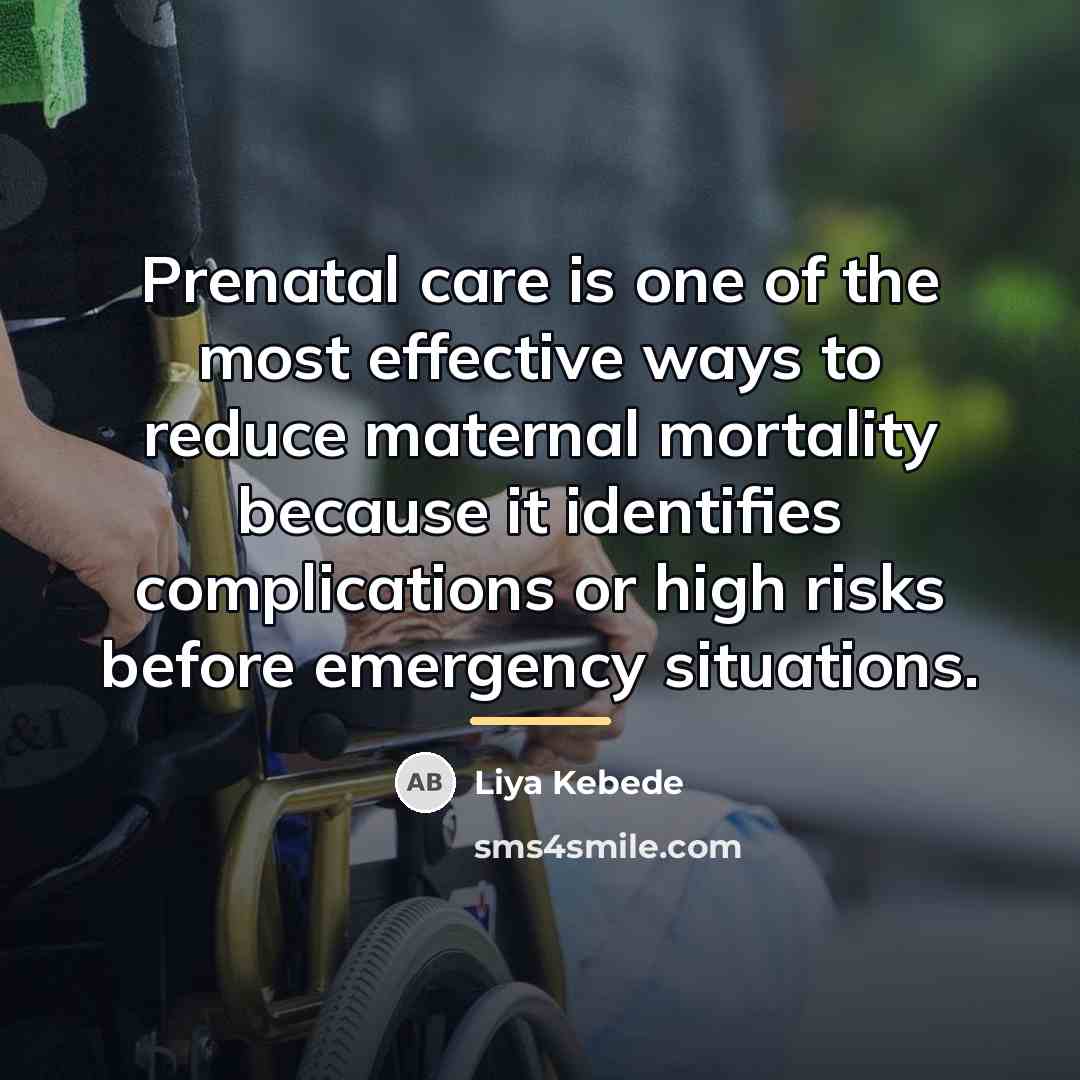 “Prenatal care is one of the most effective ways to…” quote by Liya Kebede