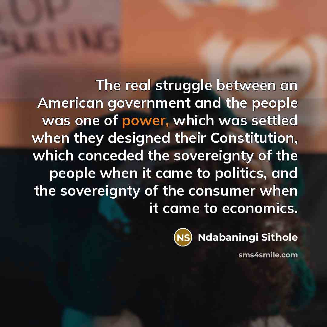 “The real struggle between an American government and the people…” quote by Ndabaningi Sithole