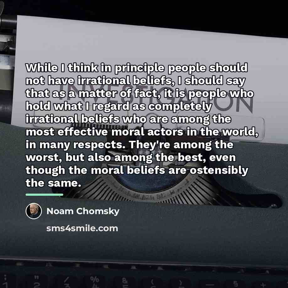 “While I think in principle people should not have irrational…” quote by Noam Chomsky