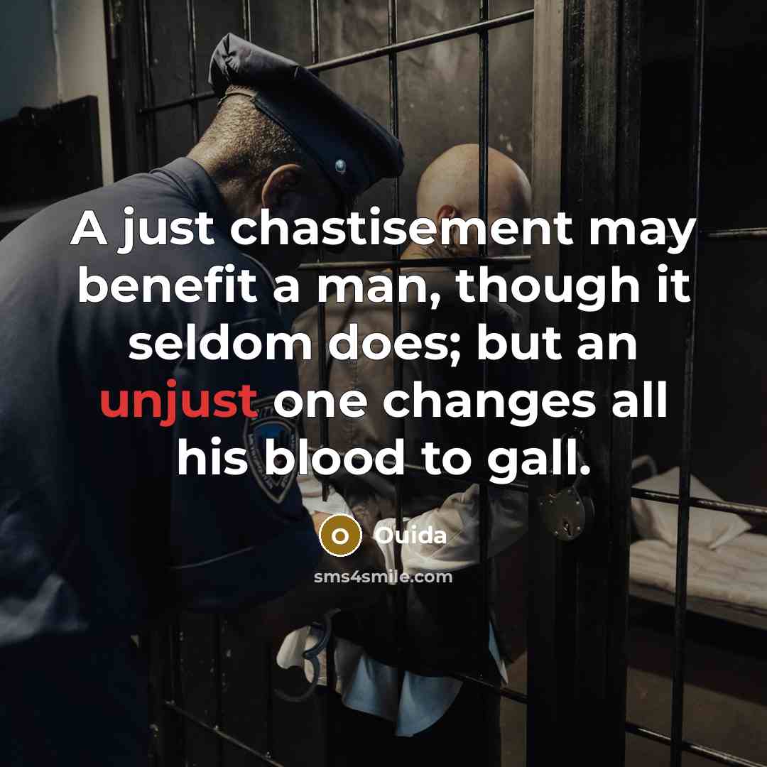 “A just chastisement may benefit a man, though it seldom…” quote by Ouida