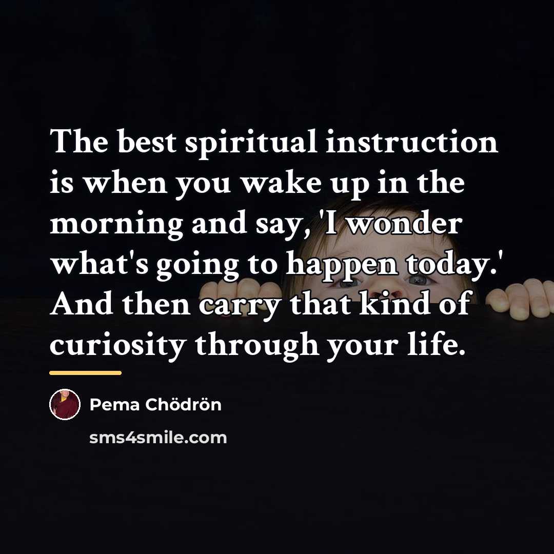“The best spiritual instruction is when you wake up in…” quote by Pema Chodron