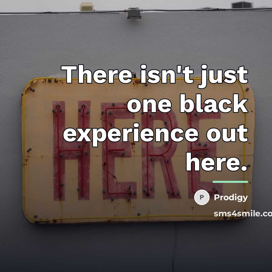 “There isn't just one black experience out here.…” quote by Prodigy
