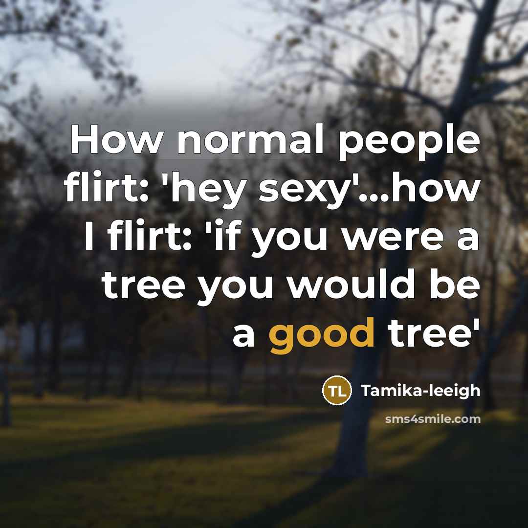 “How normal people flirt: 'hey sexy'....how I flirt: 'if you…” quote by Tamika-leeigh