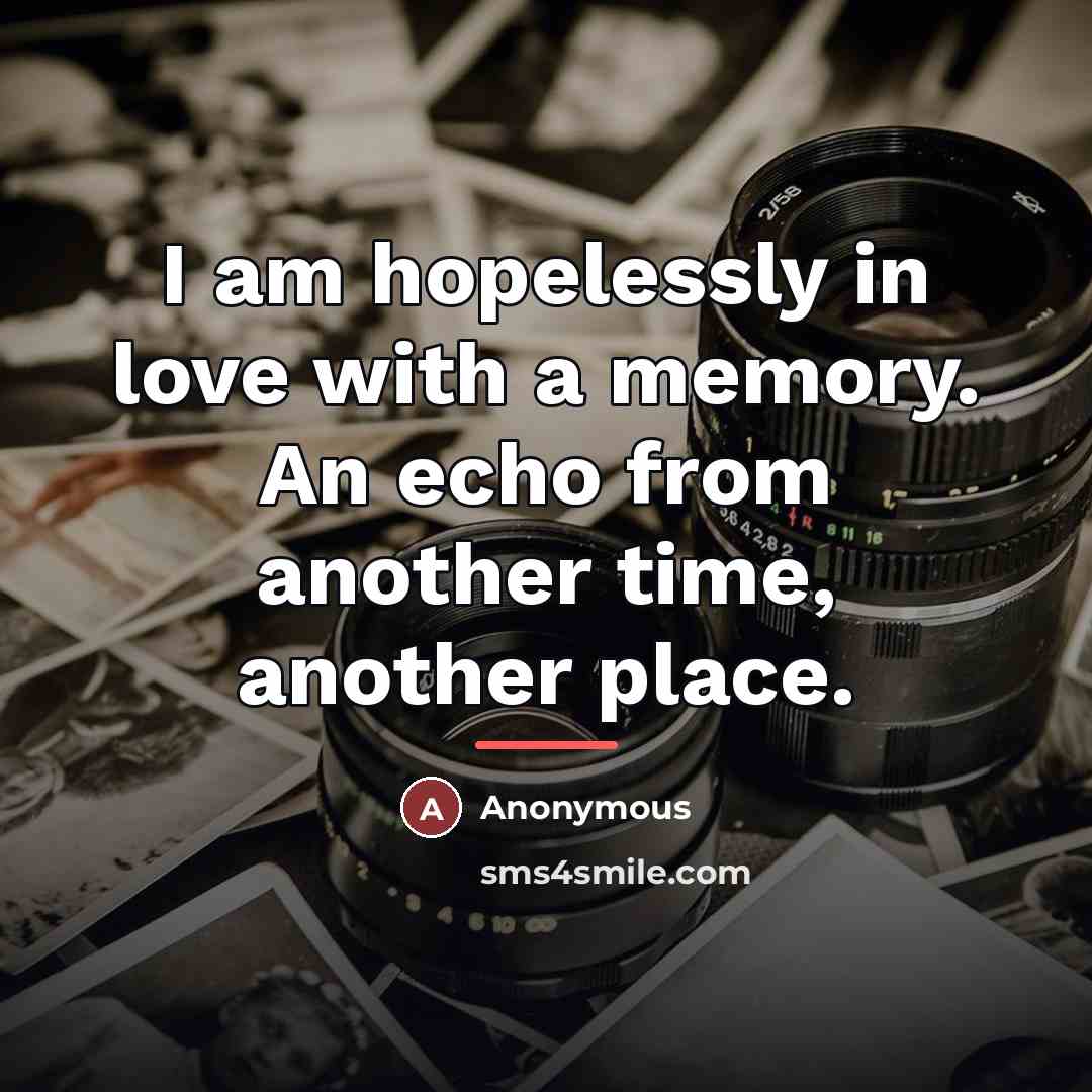 “I am hopelessly in love with a memory. An echo…” quote by Anonymous