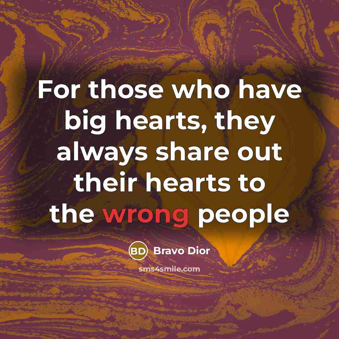 “For those who have big hearts, they always share out…” quote by Bravo Dior