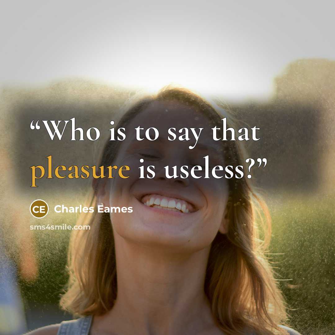 “Who is to say that pleasure is useless?” quote by Charles Eames