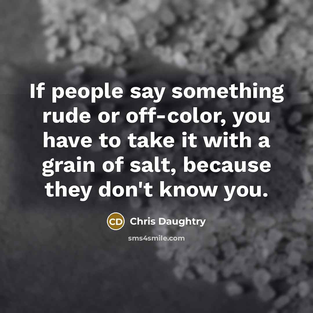 “If people say something rude or off-color, you have to…” quote by Chris Daughtry