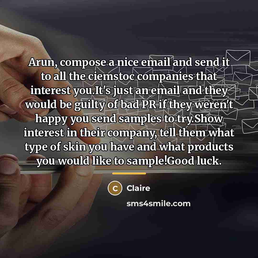 “Arun, compose a nice email and send it to all…” quote by Claire