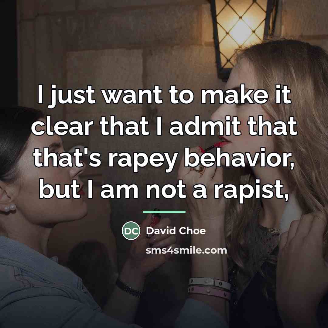 “I just want to make it clear that I admit…” quote by David Choe