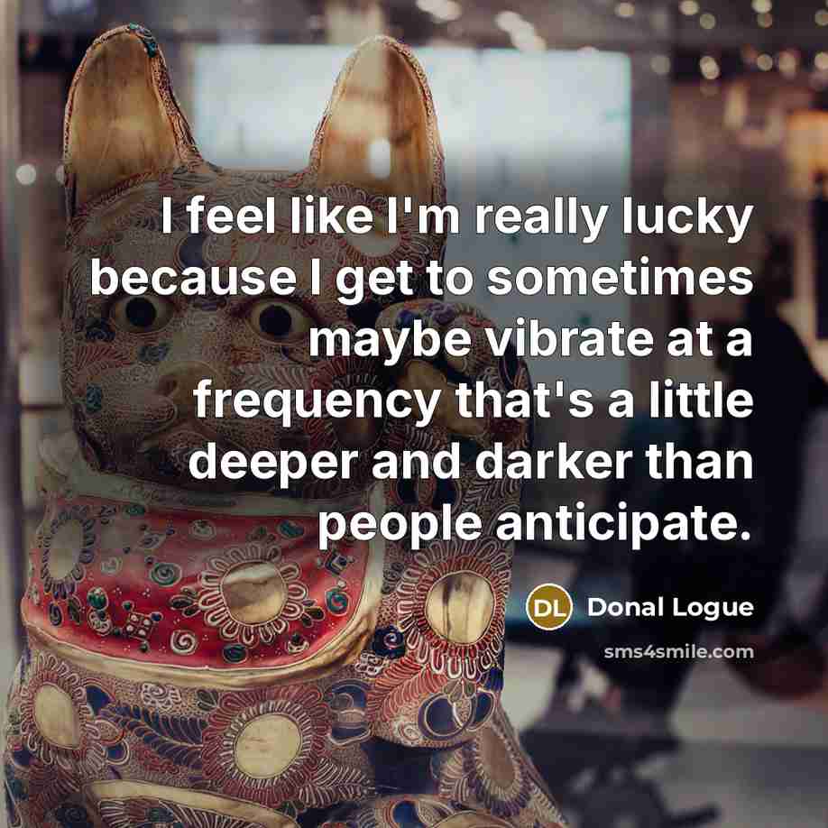 “I feel like I'm really lucky because I get to…” quote by Donal Logue