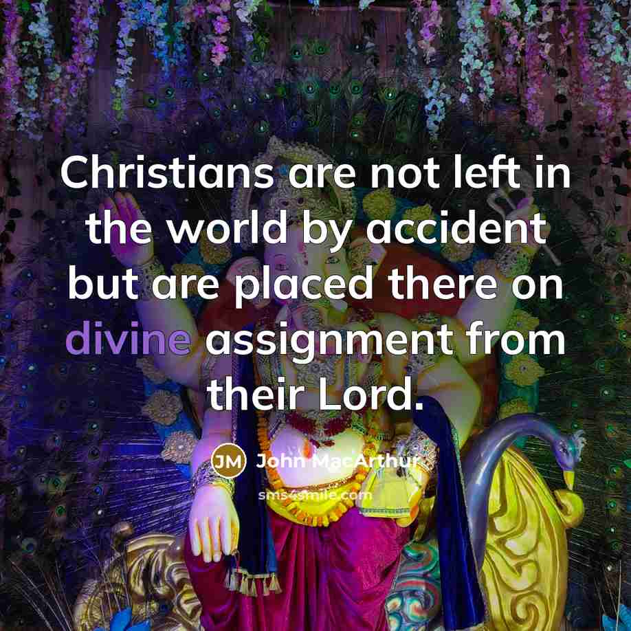 “Christians are not left in the world by accident but…” quote by John Macarthur