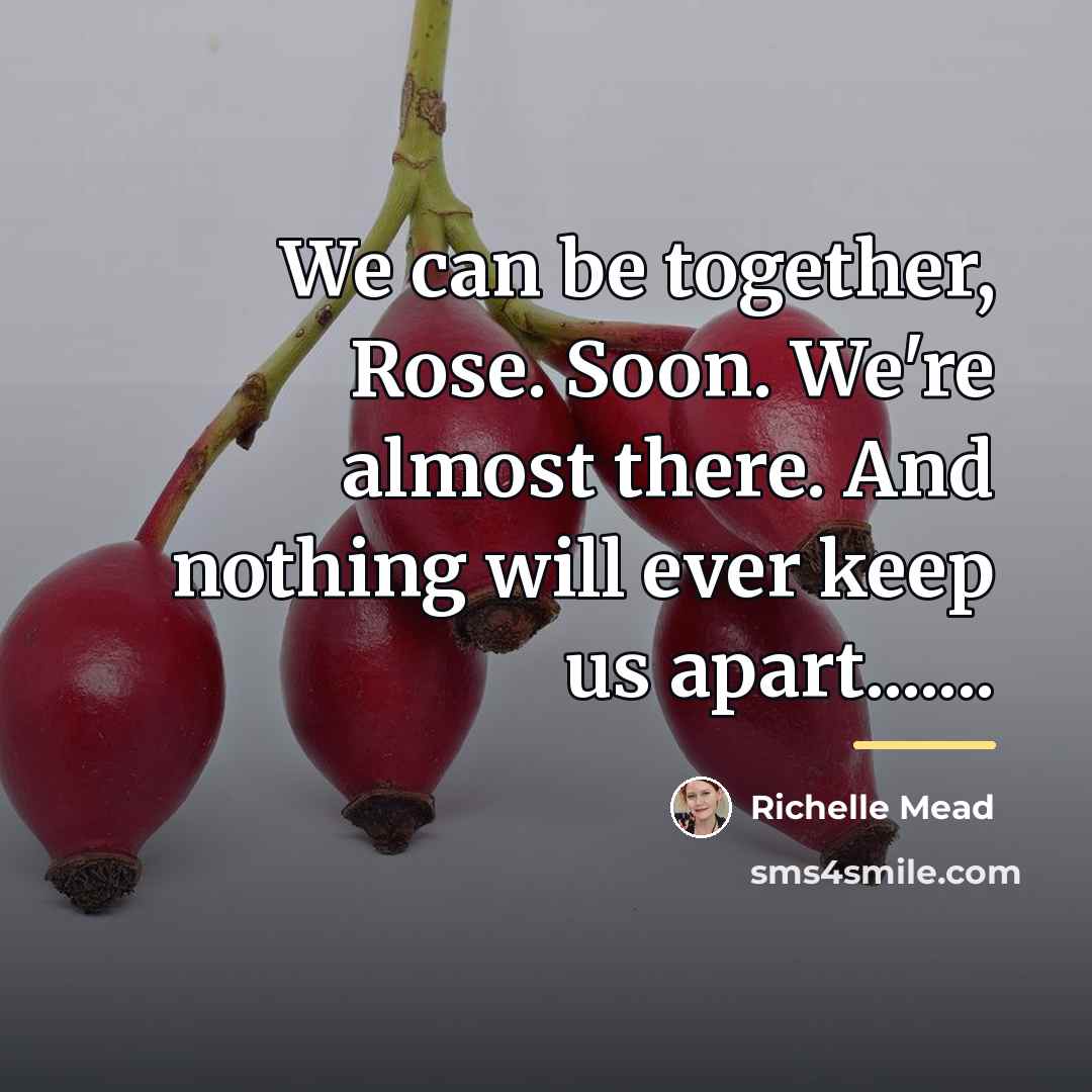 “We can be together, Rose. Soon. We're almost there. And…” quote by Richelle Mead