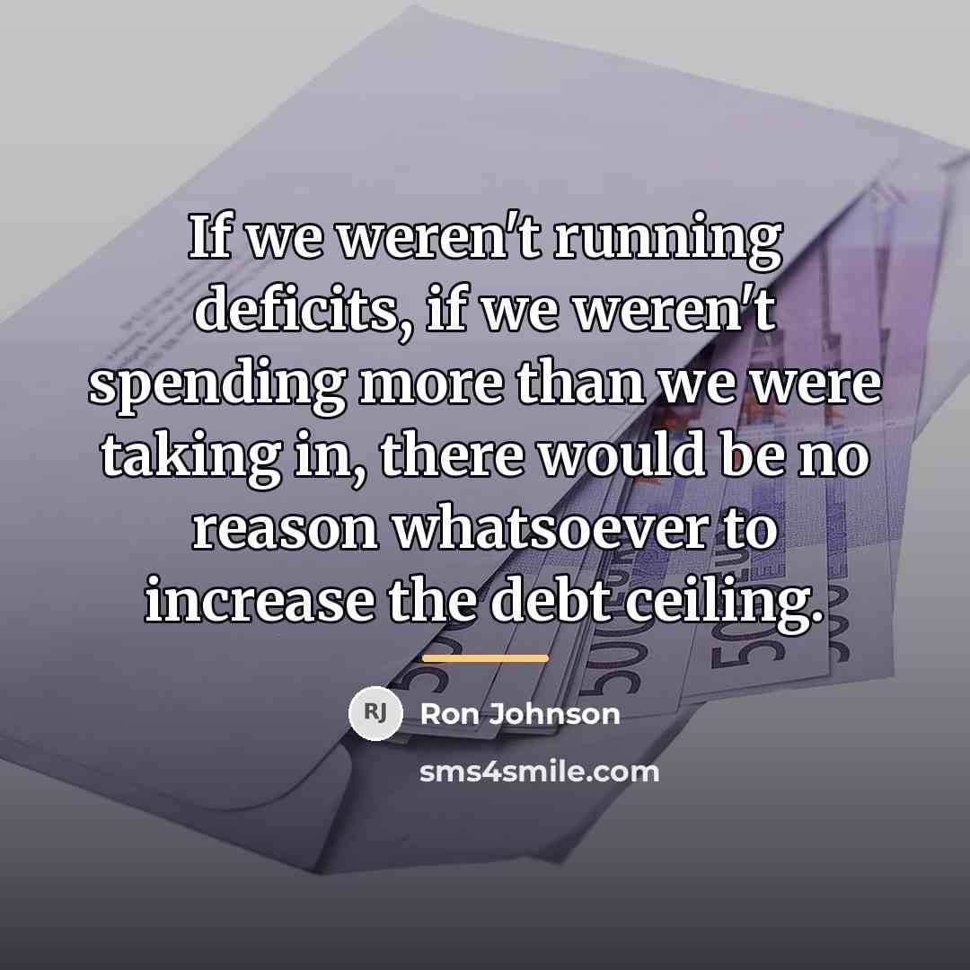 “If we weren't running deficits, if we weren't spending more…” quote by Ron Johnson