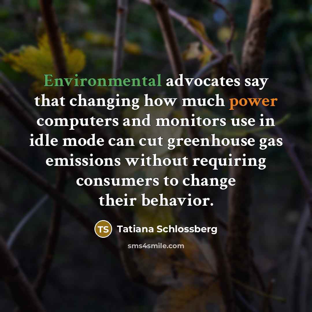 “Environmental advocates say that changing how much power computers and…” quote by Tatiana Schlossberg