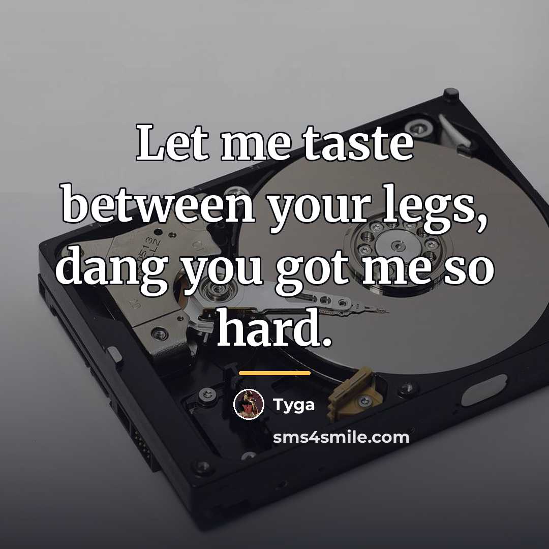 “Let me taste between your legs, dang you got me…” quote by Tyga