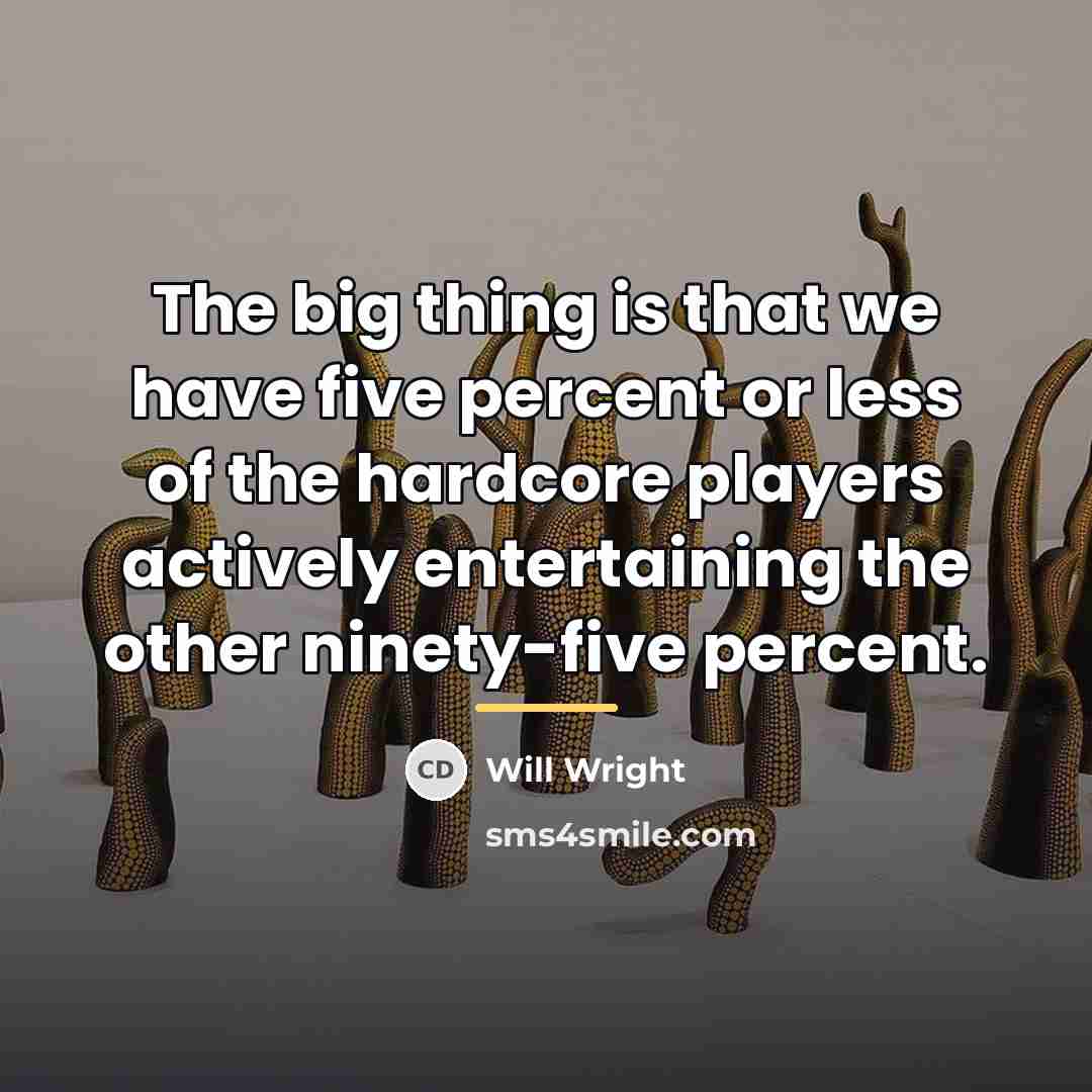 “The big thing is that we have five percent or…” quote by Will Wright